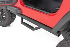 Jeep Wrangler Nerf Steps - Full Length - Rough Country - Bolt-On with Integrated Stone Guards - '97-'06
